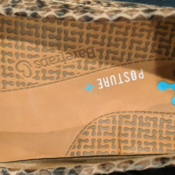 Baretraps Posture Plus+ "Ownah" brown/black leather snakeskin flats/loafers sz 7 - Picture 11 of 11